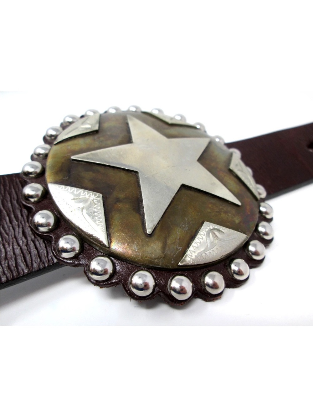 Vintage Western Belt longhorn stars horseshoes hearts cowgirl horse Conchos 34 - Picture 8 of 15